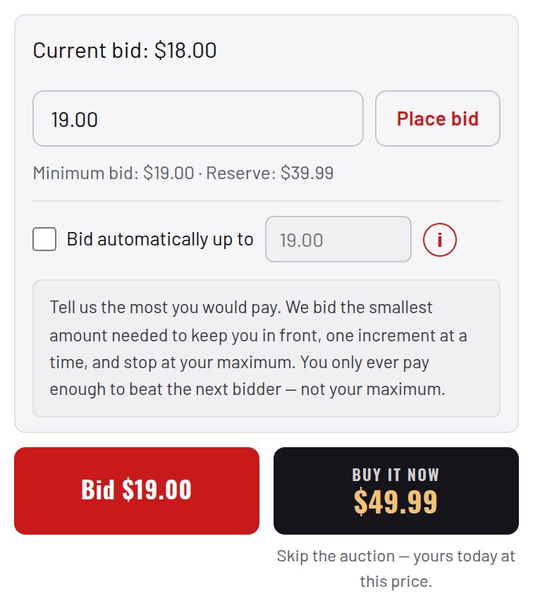 Bidding: What customers see on a phone