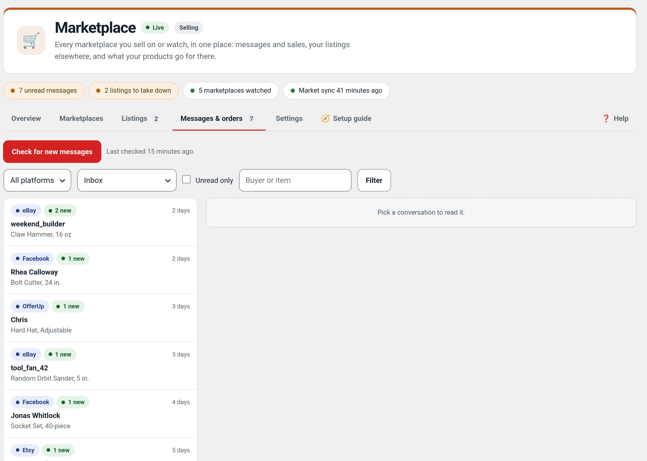 Marketplace Hub — Factorize → Marketplace