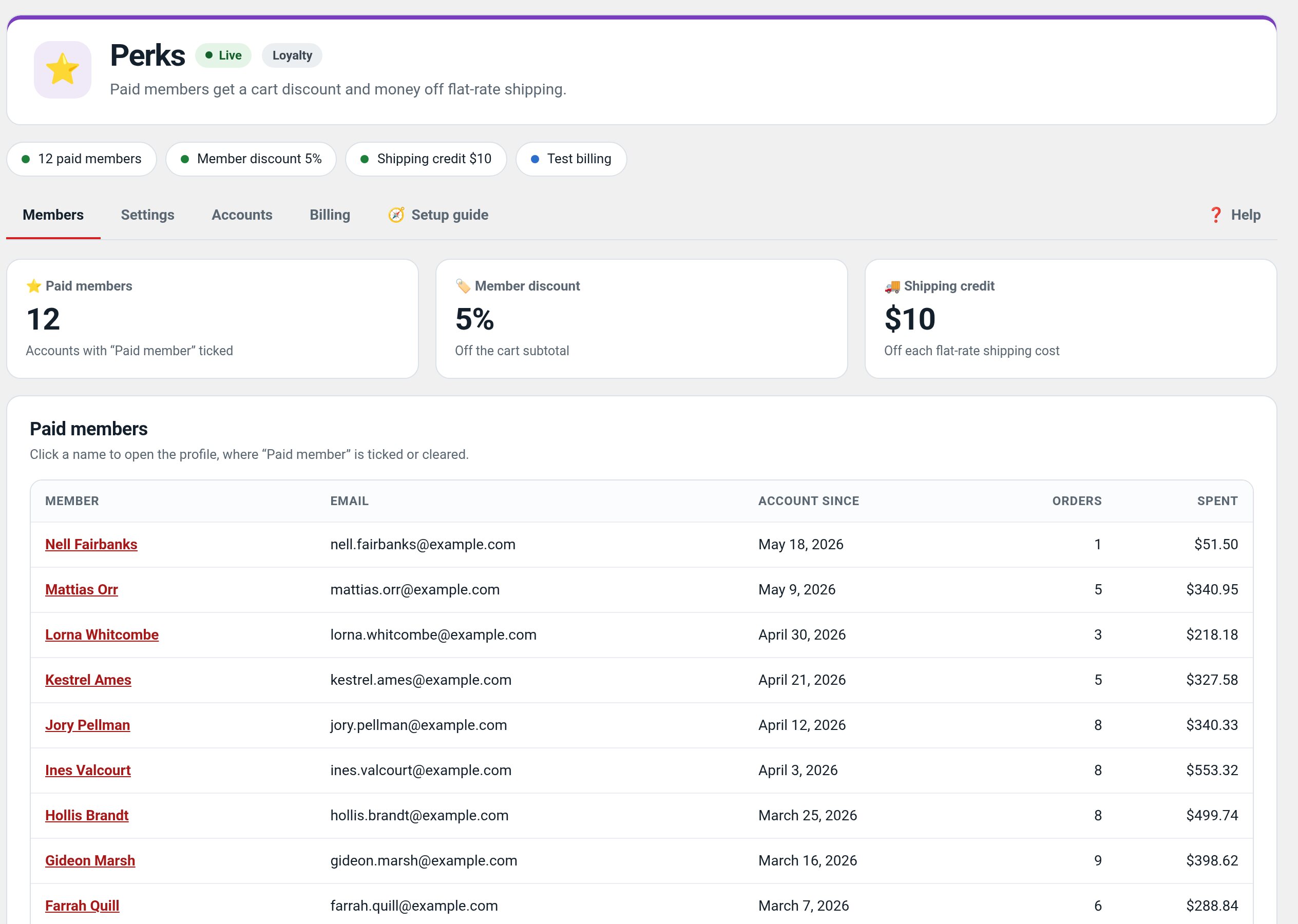 Perks: Settings in wp-admin
