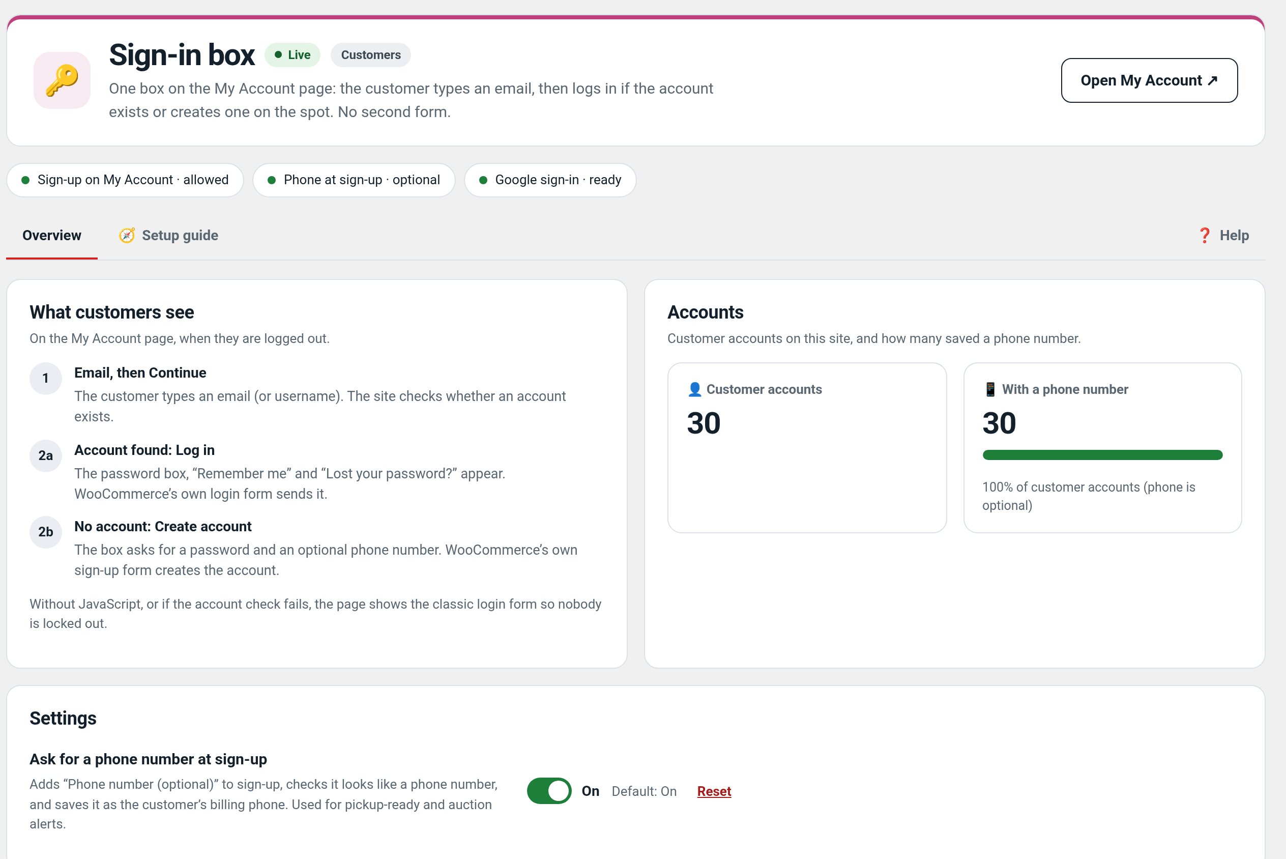 Portal: Settings in wp-admin