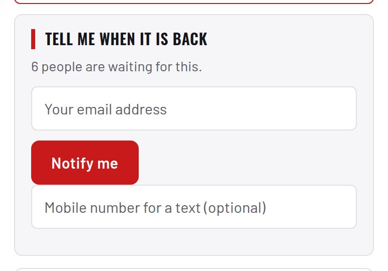 Restock: What customers see on a phone