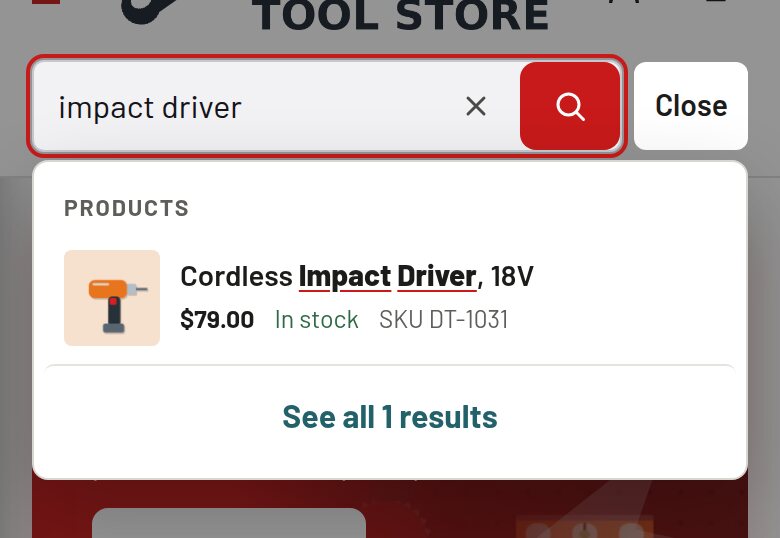 Search: What customers see on a phone