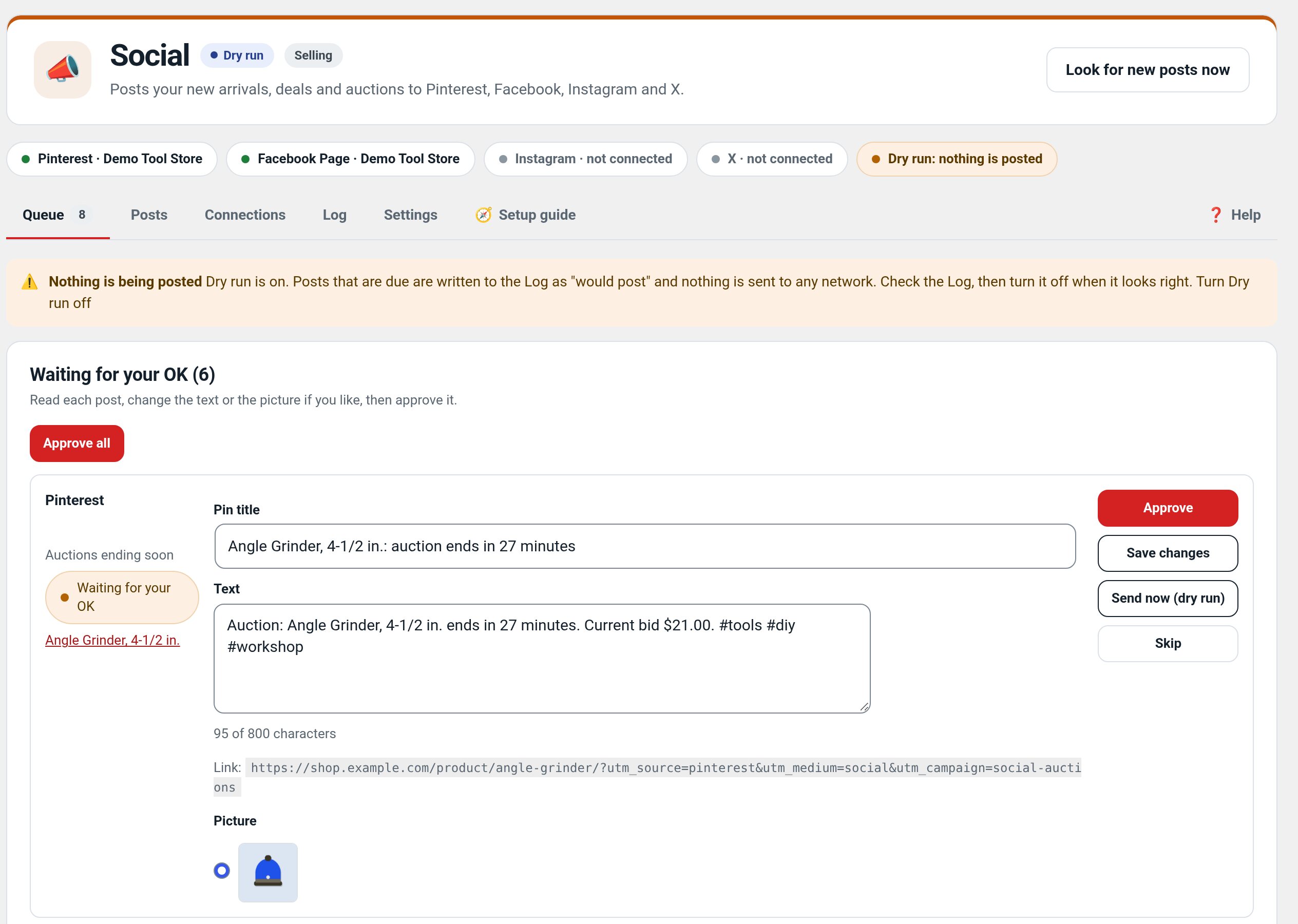 Social: Settings in wp-admin