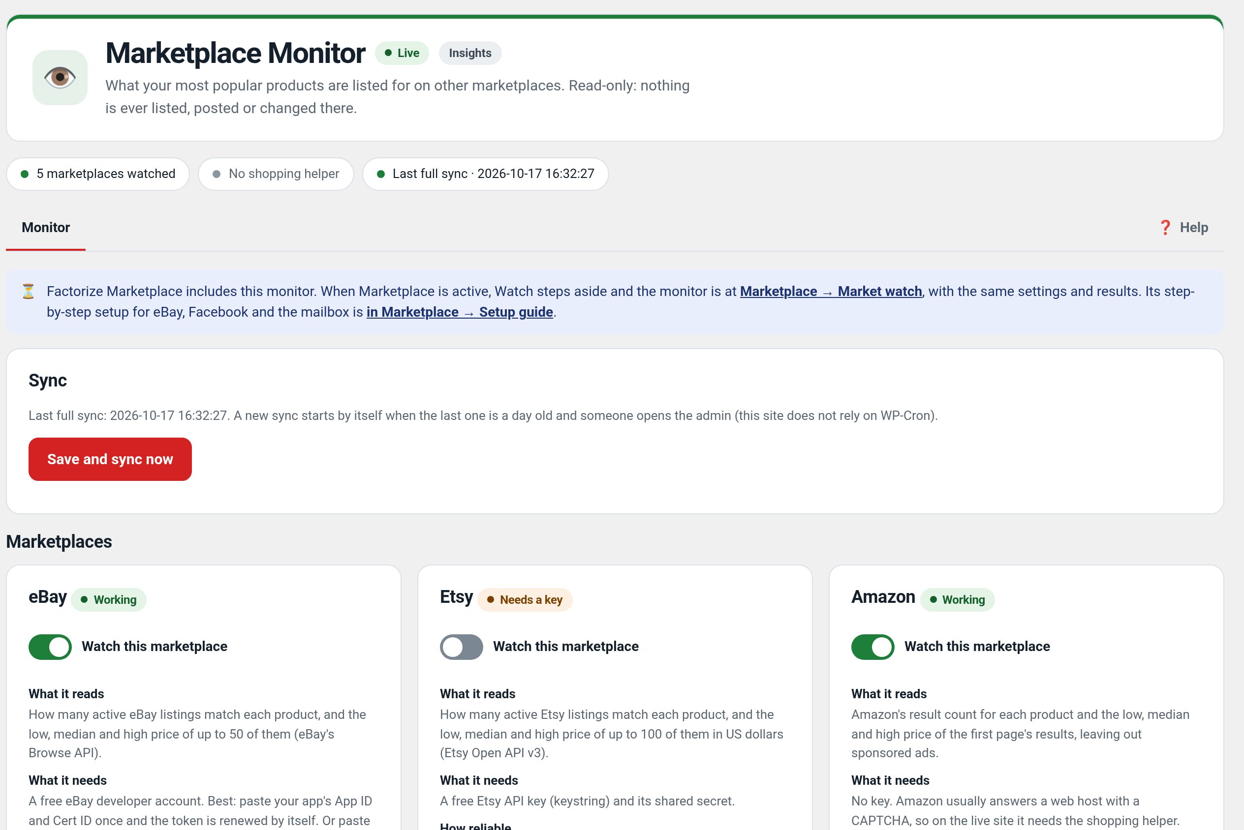Watch — Factorize → Marketplace