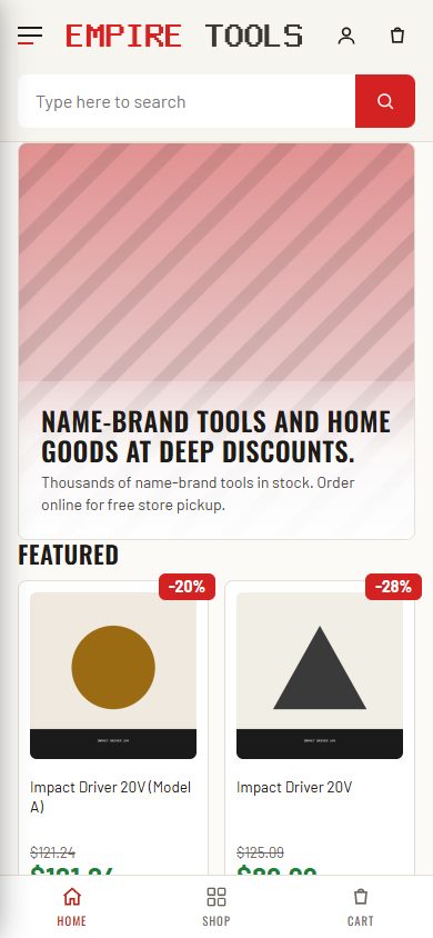The same store on a phone